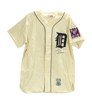 Charlie Gehringer Autographed Tigers Jersey With "Mechanical Man" Inscription